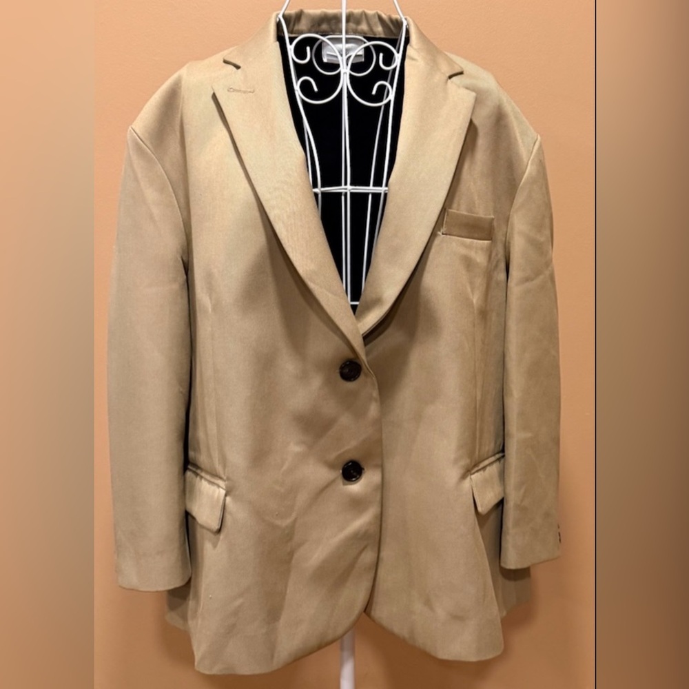 The Frankie Shop Oversized Taupe Blazer One Size